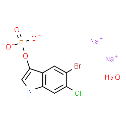 ChemSpider 2D Image | Sodium 5-bromo-6-chloro-1H-indol-3-yl phosphate hydrate (2:1:1) | C8H6BrClNNa2O5P