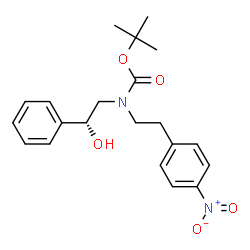 ChemSpider 2D Image | 2-Methyl-2-propanyl [(2R)-2-hydroxy-2-phenylethyl][2-(4-nitrophenyl)ethyl]carbamate | C21H26N2O5