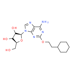 ChemSpider 2D Image | 2-(2-Cyclohexylethoxy)-9-(beta-L-ribofuranosyl)-9H-purin-6-amine | C18H27N5O5