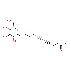 ChemSpider 2D Image | 10-(beta-D-Glucopyranosyloxy)-4,6-decadiynoic acid | C16H22O8