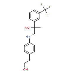 ChemSpider 2D Image | 1-{[4-(2-Hydroxyethyl)phenyl]amino}-2-[3-(trifluoromethyl)phenyl]-2-propanol | C18H20F3NO2
