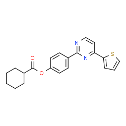 ChemSpider 2D Image | 4-[4-(2-Thienyl)-2-pyrimidinyl]phenyl cyclohexanecarboxylate | C21H20N2O2S