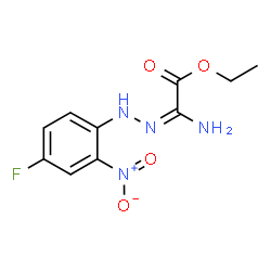 ChemSpider 2D Image | Ethyl [2-(4-fluoro-2-nitrophenyl)hydrazino](imino)acetate | C10H11FN4O4