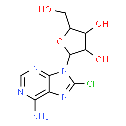 ChemSpider 2D Image | 8-Chloro-9-pentofuranosyl-9H-purin-6-amine | C10H12ClN5O4