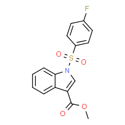 ChemSpider 2D Image | Methyl 1-[(4-fluorophenyl)sulfonyl]-1H-indole-3-carboxylate | C16H12FNO4S
