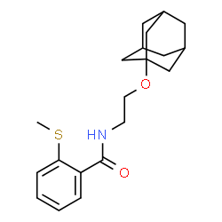 ChemSpider 2D Image | N-[2-(Adamantan-1-yloxy)ethyl]-2-(methylsulfanyl)benzamide | C20H27NO2S