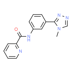 ChemSpider 2D Image | N-[3-(4-Methyl-4H-1,2,4-triazol-3-yl)phenyl]-2-pyridinecarboxamide | C15H13N5O