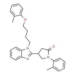 ChemSpider 2D Image | 4-{1-[4-(2-Methylphenoxy)butyl]-1H-benzimidazol-2-yl}-1-(2-methylphenyl)-2-pyrrolidinone | C29H31N3O2