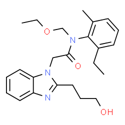 ChemSpider 2D Image | N-(Ethoxymethyl)-N-(2-ethyl-6-methylphenyl)-2-[2-(3-hydroxypropyl)-1H-benzimidazol-1-yl]acetamide | C24H31N3O3