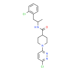 ChemSpider 2D Image | N-[1-(2-Chlorophenyl)-2-propanyl]-1-(6-chloro-3-pyridazinyl)-4-piperidinecarboxamide | C19H22Cl2N4O