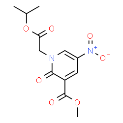 ChemSpider 2D Image | Methyl 1-(2-isopropoxy-2-oxoethyl)-5-nitro-2-oxo-1,2-dihydro-3-pyridinecarboxylate | C12H14N2O7