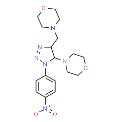 ChemSpider 2D Image | 4-[4-(4-Morpholinylmethyl)-1-(4-nitrophenyl)-4,5-dihydro-1H-1,2,3-triazol-5-yl]morpholine | C17H24N6O4