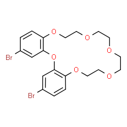 ChemSpider 2D Image | 2,20-Dibromo-6,7,9,10,12,13,15,16-octahydrodibenzo[b,e][1,4,7,10,13,16]hexaoxacyclooctadecine | C20H22Br2O6