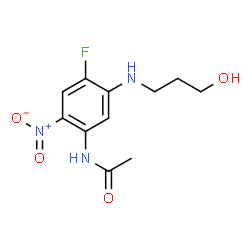 ChemSpider 2D Image | N-{4-Fluoro-5-[(3-hydroxypropyl)amino]-2-nitrophenyl}acetamide | C11H14FN3O4