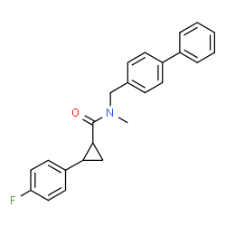 ChemSpider 2D Image | N-(4-Biphenylylmethyl)-2-(4-fluorophenyl)-N-methylcyclopropanecarboxamide | C24H22FNO