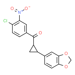 ChemSpider 2D Image | [2-(1,3-Benzodioxol-5-yl)cyclopropyl](4-chloro-3-nitrophenyl)methanone | C17H12ClNO5