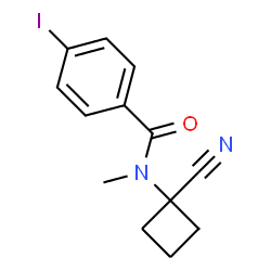 ChemSpider 2D Image | N-(1-Cyanocyclobutyl)-4-iodo-N-methylbenzamide | C13H13IN2O