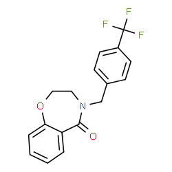 ChemSpider 2D Image | 4-[4-(Trifluoromethyl)benzyl]-3,4-dihydro-1,4-benzoxazepin-5(2H)-one | C17H14F3NO2