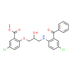 ChemSpider 2D Image | Methyl 2-{3-[(2-benzoyl-4-chlorophenyl)amino]-2-hydroxypropoxy}-5-chlorobenzoate | C24H21Cl2NO5