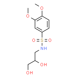 ChemSpider 2D Image | N-(2,3-Dihydroxypropyl)-3,4-dimethoxybenzenesulfonamide | C11H17NO6S