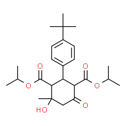 ChemSpider 2D Image | Diisopropyl 2-(4-tert-butylphenyl)-4-hydroxy-4-methyl-6-oxocyclohexane-1,3-dicarboxylate | C25H36O6
