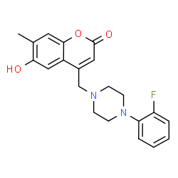 ChemSpider 2D Image | 4-{[4-(2-Fluorophenyl)-1-piperazinyl]methyl}-6-hydroxy-7-methyl-2H-chromen-2-one | C21H21FN2O3