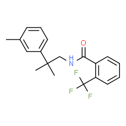 ChemSpider 2D Image | N-[2-Methyl-2-(3-methylphenyl)propyl]-2-(trifluoromethyl)benzamide | C19H20F3NO