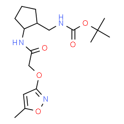 ChemSpider 2D Image | 2-Methyl-2-propanyl {[2-({[(5-methyl-1,2-oxazol-3-yl)oxy]acetyl}amino)cyclopentyl]methyl}carbamate | C17H27N3O5