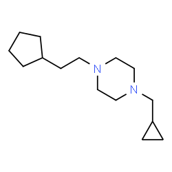 ChemSpider 2D Image | 1-(2-Cyclopentylethyl)-4-(cyclopropylmethyl)piperazine | C15H28N2