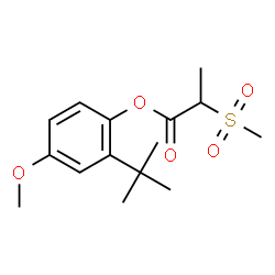 ChemSpider 2D Image | 4-Methoxy-2-(2-methyl-2-propanyl)phenyl 2-(methylsulfonyl)propanoate | C15H22O5S