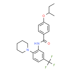 ChemSpider 2D Image | 4-sec-Butoxy-N-[2-(1-piperidinyl)-5-(trifluoromethyl)phenyl]benzamide | C23H27F3N2O2