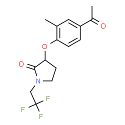 ChemSpider 2D Image | 3-(4-Acetyl-2-methylphenoxy)-1-(2,2,2-trifluoroethyl)-2-pyrrolidinone | C15H16F3NO3