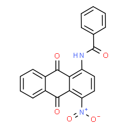 ChemSpider 2D Image | N-(4-Nitro-9,10-dioxo-9,10-dihydro-1-anthracenyl)benzamide | C21H12N2O5