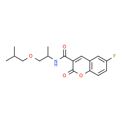 ChemSpider 2D Image | 6-Fluoro-N-(1-isobutoxy-2-propanyl)-2-oxo-2H-chromene-3-carboxamide | C17H20FNO4