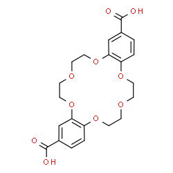 ChemSpider 2D Image | 6,7,9,10,17,18,20,21-Octahydrodibenzo[b,k][1,4,7,10,13,16]hexaoxacyclooctadecine-2,14-dicarboxylic acid | C22H24O10