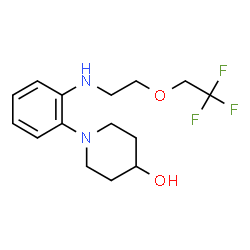 ChemSpider 2D Image | 1-(2-{[2-(2,2,2-Trifluoroethoxy)ethyl]amino}phenyl)-4-piperidinol | C15H21F3N2O2