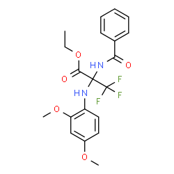 ChemSpider 2D Image | Ethyl 2-(benzoylamino)-N-(2,4-dimethoxyphenyl)-3,3,3-trifluoroalaninate | C20H21F3N2O5