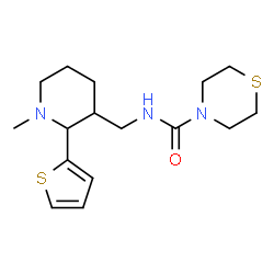 ChemSpider 2D Image | N-{[1-Methyl-2-(2-thienyl)-3-piperidinyl]methyl}-4-thiomorpholinecarboxamide | C16H25N3OS2