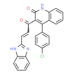 ChemSpider 2D Image | 3-[(2E)-3-(1H-Benzimidazol-2-yl)-2-propenoyl]-4-(4-chlorophenyl)-2(1H)-quinolinone | C25H16ClN3O2