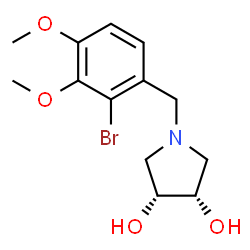 ChemSpider 2D Image | (3R,4S)-1-(2-Bromo-3,4-dimethoxybenzyl)-3,4-pyrrolidinediol | C13H18BrNO4