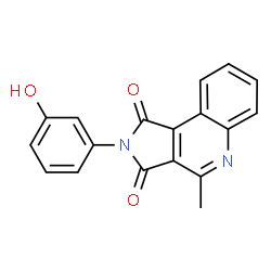 ChemSpider 2D Image | 2-(3-Hydroxyphenyl)-4-methyl-1H-pyrrolo[3,4-c]quinoline-1,3(2H)-dione | C18H12N2O3