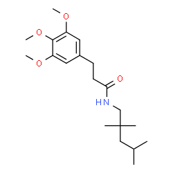 ChemSpider 2D Image | 3-(3,4,5-Trimethoxyphenyl)-N-(2,2,4-trimethylpentyl)propanamide | C20H33NO4