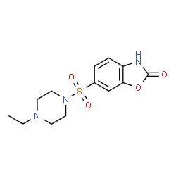 ChemSpider 2D Image | 6-[(4-Ethyl-1-piperazinyl)sulfonyl]-1,3-benzoxazol-2(3H)-one | C13H17N3O4S