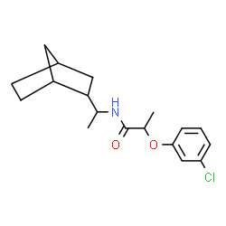 ChemSpider 2D Image | N-[1-(Bicyclo[2.2.1]hept-2-yl)ethyl]-2-(3-chlorophenoxy)propanamide | C18H24ClNO2