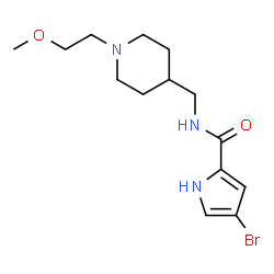 ChemSpider 2D Image | 4-Bromo-N-{[1-(2-methoxyethyl)-4-piperidinyl]methyl}-1H-pyrrole-2-carboxamide | C14H22BrN3O2