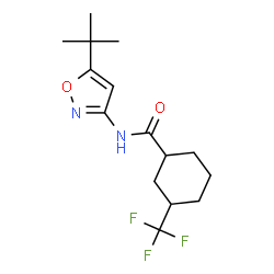 ChemSpider 2D Image | N-[5-(2-Methyl-2-propanyl)-1,2-oxazol-3-yl]-3-(trifluoromethyl)cyclohexanecarboxamide | C15H21F3N2O2