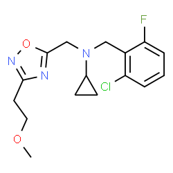 ChemSpider 2D Image | N-(2-Chloro-6-fluorobenzyl)-N-{[3-(2-methoxyethyl)-1,2,4-oxadiazol-5-yl]methyl}cyclopropanamine | C16H19ClFN3O2