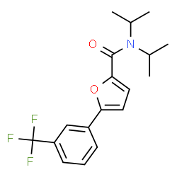 ChemSpider 2D Image | N,N-Diisopropyl-5-[3-(trifluoromethyl)phenyl]-2-furamide | C18H20F3NO2