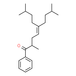 ChemSpider 2D Image | 2,8-Dimethyl-5-(3-methylbutyl)-1-phenyl-4-nonen-1-one | C22H34O