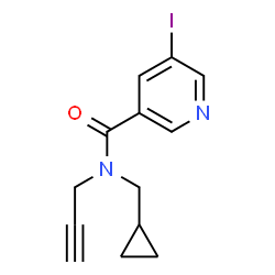 ChemSpider 2D Image | N-(Cyclopropylmethyl)-5-iodo-N-(2-propyn-1-yl)nicotinamide | C13H13IN2O